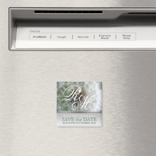 Dandelion Dreams Monogram SavetheDate Magnet (In Situ (Geschirrspüler))