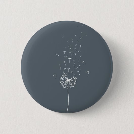 Dandelion-Ermutigung-Design grau Button (Vorderseite)