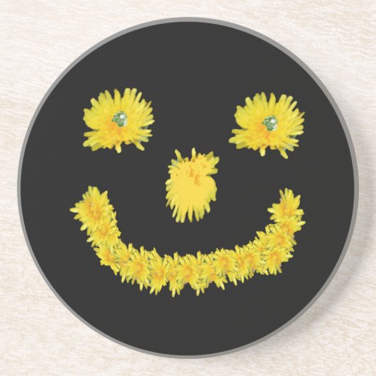 Dandelion Face Sandstein Untersetzer (Vorne)