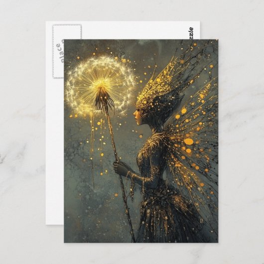 Dandelion Fairy Fantasy Postkarte (Vorne/Hinten)