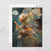 Dandelion Fairy Postkarte (Vorne/Hinten)
