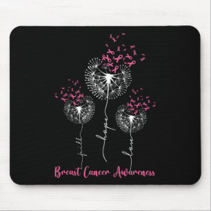 Dandelion Faith Hope Liebe Brustkrebs Bewusstsein Mousepad