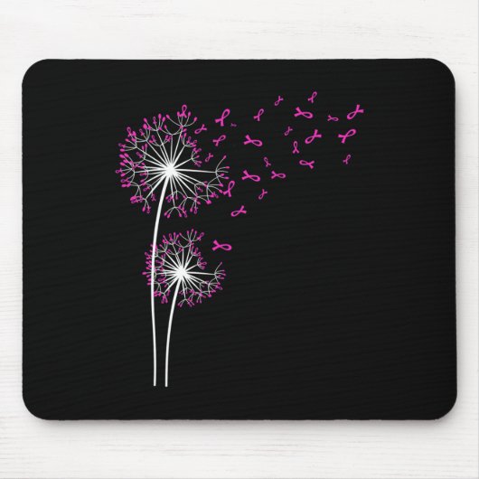 Dandelion Faith Hope Liebe Brustkrebs Bewusstsein Mousepad (Vorne)