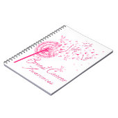 Dandelion Faith Hope Liebe Brustkrebs Bewusstsein Notizblock (Linke Seite)