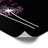 Dandelion Faith Hope Liebe Brustkrebs Bewusstsein Poster (Ecke)