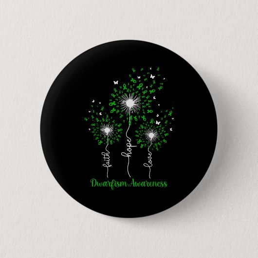 Dandelion Faith Hope Love Dwarfism Awareness Button (Vorderseite)