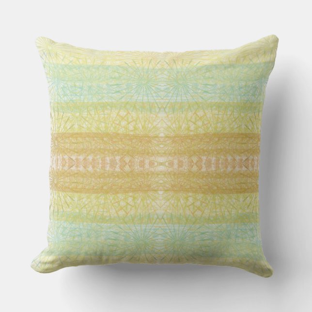 Dandelion Fall Pastel Bohemisches Muster Kissen (Vorderseite)
