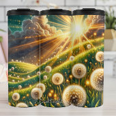 Dandelion Field Golden Hour Glow Thermosbecher