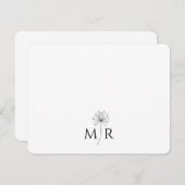 Dandelion Floral Monogram Mitteilungskarte (Vorne/Hinten)