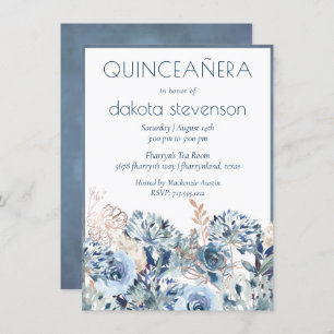 Dandelion Floral   Mute Bouquet Quiceanera Einladung