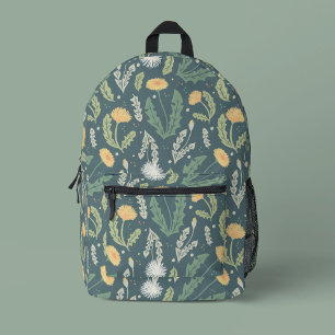 Dandelion Floral Weed Muster Bedruckter Rucksack