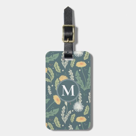 Dandelion Floral Weed Muster Gepäckanhänger (Vorderseite vertikal)