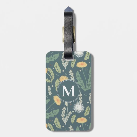 Dandelion Floral Weed Muster Gepäckanhänger (Rückseite vertikal)