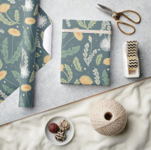 Dandelion Floral Weed Muster Geschenkpapier