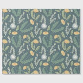 Dandelion Floral Weed Muster Geschenkpapier (Flach)