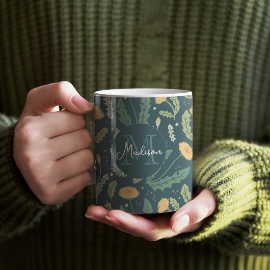Dandelion Floral Weed Muster Kaffeetasse