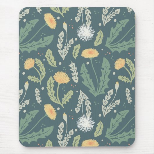 Dandelion Floral Weed Muster Mousepad (Vorne)