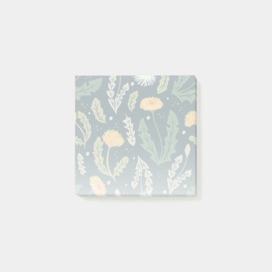 Dandelion Floral Weed Muster Post-it Klebezettel (Vorderseite)