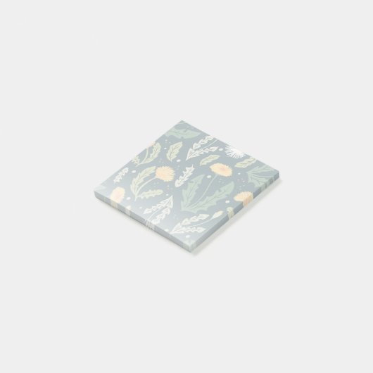 Dandelion Floral Weed Muster Post-it Klebezettel (angewinkelt)