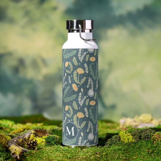 Dandelion Floral Weed Muster Trinkflasche (Außenbereich)