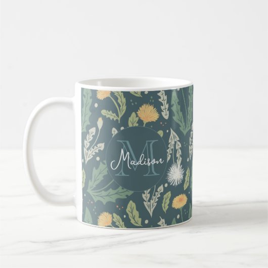 Dandelion Floral Weed Pattern Kaffeetasse (Links)