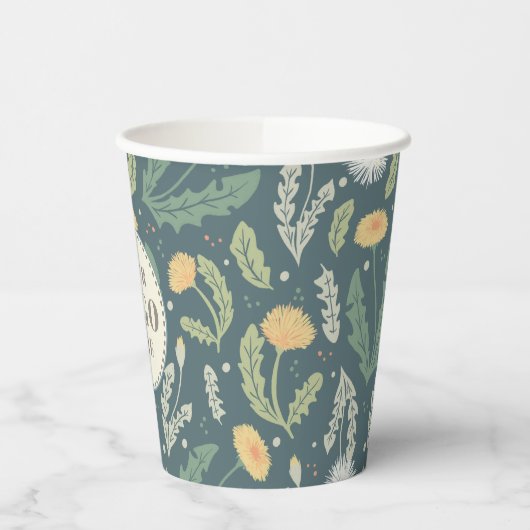 Dandelion Floral Weed Pattern Pappbecher (Links)