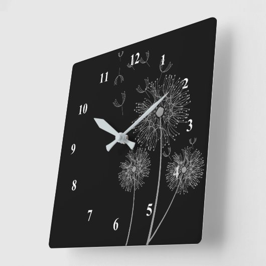 Dandelion flower clock quadratische wanduhr (Winkel)