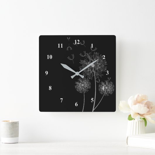 Dandelion flower clock quadratische wanduhr (Zuhause)