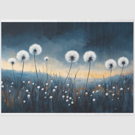Dandelion Fluff dramatische Malerei Decoupage Seidenpapier (Vorderseite)