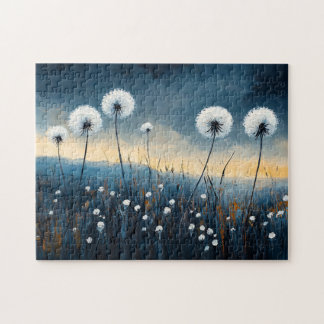 Dandelion Fluff Dramatisches Gemälde Puzzle