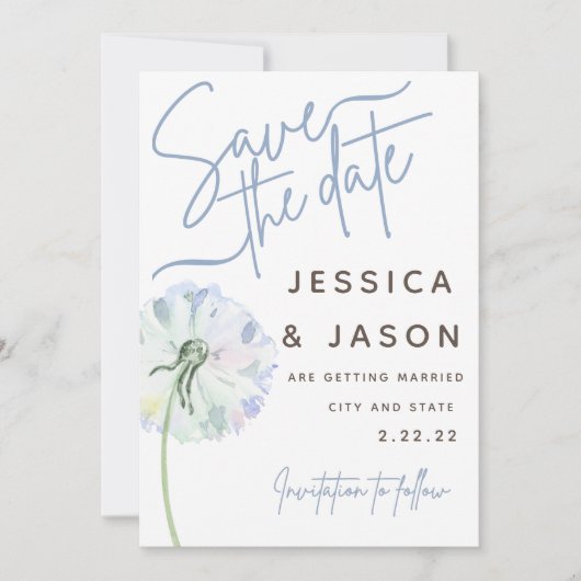 Dandelion Foto Collage Save the Date Einladung (Vorderseite)