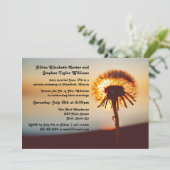 Dandelion Foto - Hochzeitsankündigung Einladung (Stehend Vorderseite)