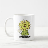 Dandelion Funny Lion Pun Kaffeetasse (Links)