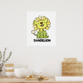 Dandelion Funny Lion Pun Poster (Küche)