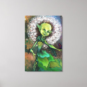 Dandelion Girl and Butterfly Canvas Print Painting Leinwanddruck