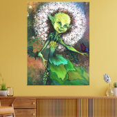 Dandelion Girl and Butterfly Canvas Print Painting Leinwanddruck (Insitu (Wohnzimmer))