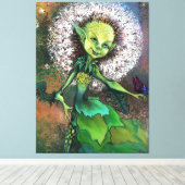 Dandelion Girl and Butterfly Canvas Print Painting Leinwanddruck (Insitu (Holzboden))