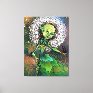Dandelion Girl and Butterfly Canvas Print Painting Leinwanddruck