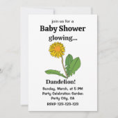 Dandelion Girl Baby Shower Einladung (Vorderseite)