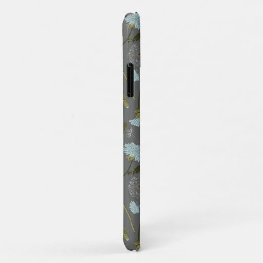 Dandelion Gray Blue Floral Pattern Case-Mate iPhone Hülle (Hinten/Rechts)