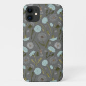 Dandelion Gray Blue Floral Pattern Case-Mate iPhone Hülle (Rückseite)