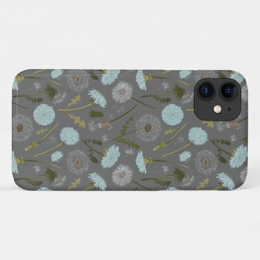 Dandelion Gray Blue Floral Pattern Case-Mate iPhone Hülle (Rückseite (Horizontal))