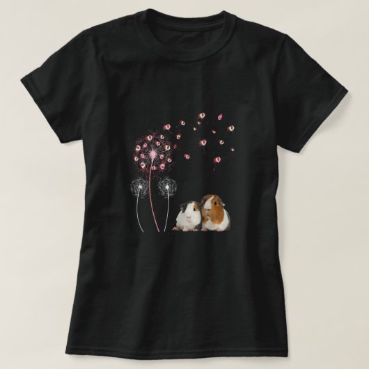 Dandelion Guinea Pig Niedliche Guinea Pig Floral D T-Shirt (Design vorne)