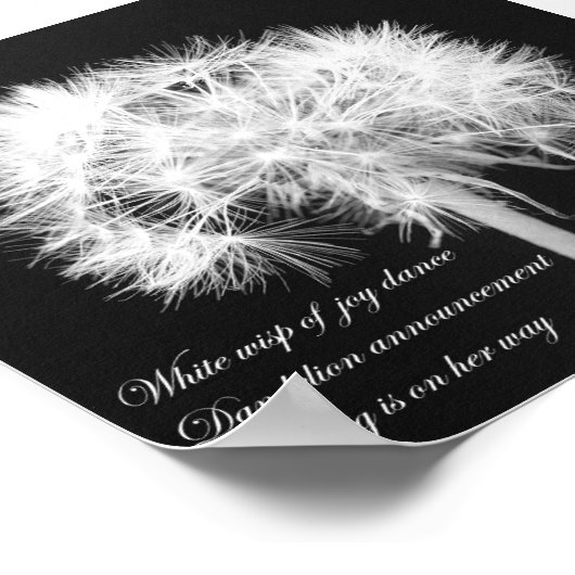 Dandelion Haiku Canvas Print Poster (Ecke)