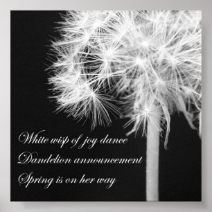 Dandelion Haiku Canvas Print Poster