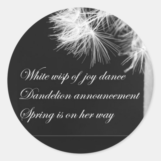 Dandelion Haiku Sticker (Vorderseite)