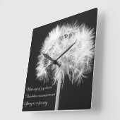 Dandelion Haiku Wall Clock Quadratische Wanduhr (Winkel)