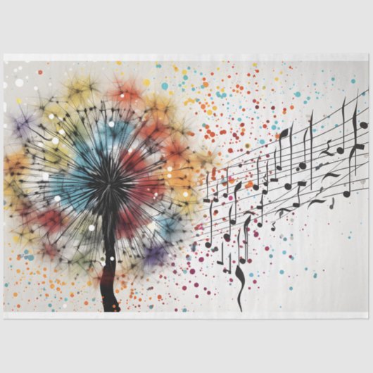 Dandelion Harmony in Bloom Decoupage Seidenpapier (Vorderseite)