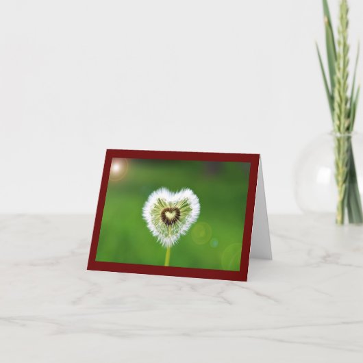 Dandelion Heart Valentine Card Feiertagskarte (Vorderseite)
