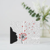 Dandelion Hearts Postkarte (Stehend Vorderseite)